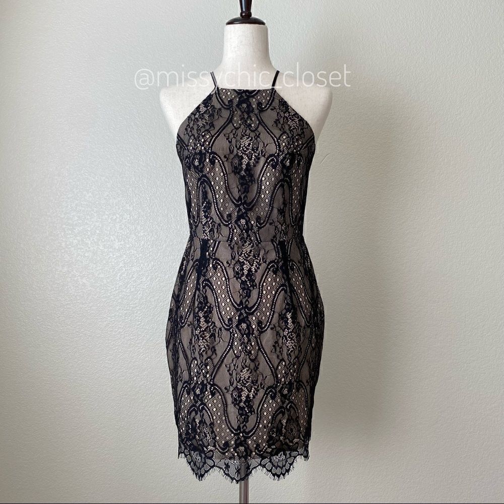 Bobi Black Sleeveless Lacy C1 Dress, Size XS